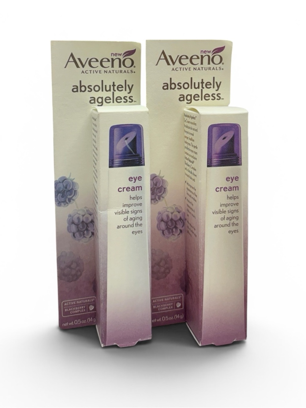(2) Aveeno Absolutely Ageless Eye Cream Active Naturals Blackberry 0.5oz